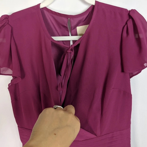 Modcloth Surplice A-Line Flutter Sleeves Dress - Picture 9 of 11